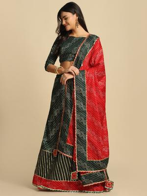 bandhani semi-stitched lehenga choli with dupatta - 18531618 - Standard Image - 2