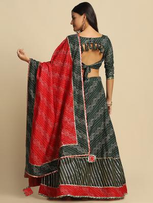 bandhani semi-stitched lehenga choli with dupatta - 18531618 - Standard Image - 3