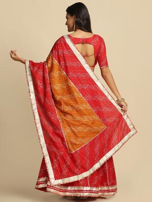 bandhani semi-stitched lehenga choli with dupatta - 18531619 - Standard Image - 3