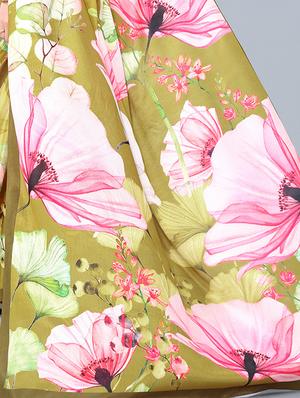 mehandi floral printed saree with blouse - 18531701 - Standard Image - 4