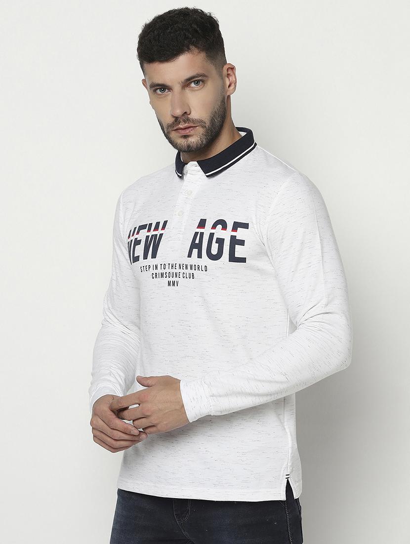 white chest print polo t-shirt - 18532171 - Zoom Image - 2