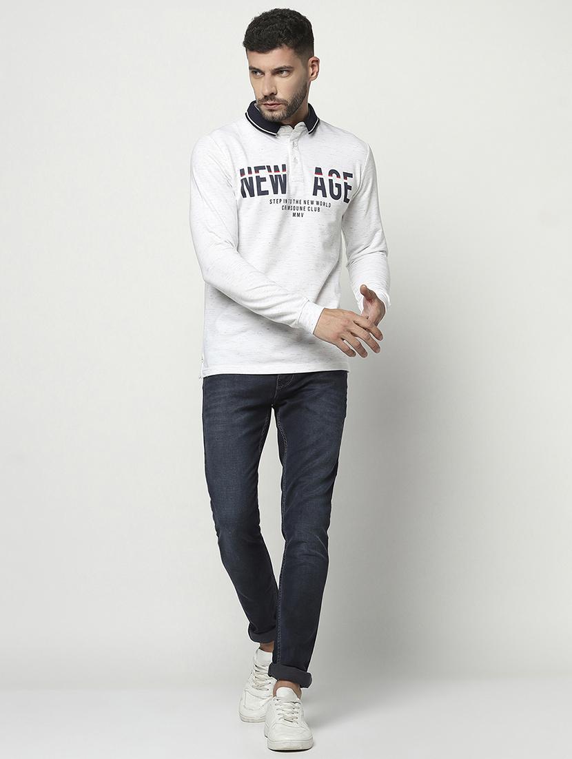 white chest print polo t-shirt - 18532171 - Zoom Image - 4