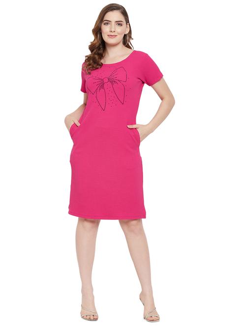 round neck embellished a-line dress - 18532987 - Standard Image - 1