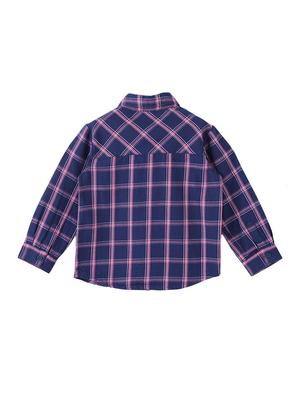 boys navy blue checkered shirt - 18533458 - Standard Image - 2