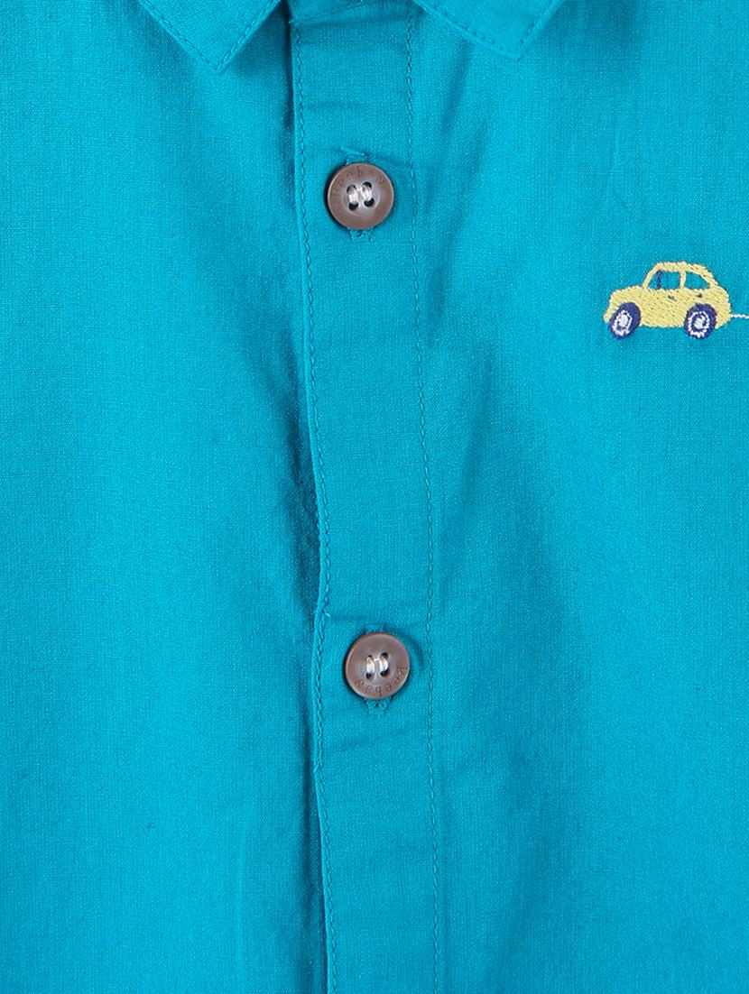 boys teal green solid shirt - 18533463 - Zoom Image - 3