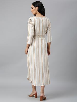 striped a-line dress - 18535683 - Standard Image - 5