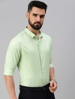 green solid casual shirt - 18537382 - Standard Image - 2