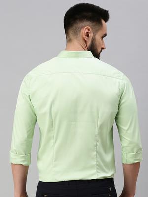 green solid casual shirt - 18537382 - Standard Image - 3