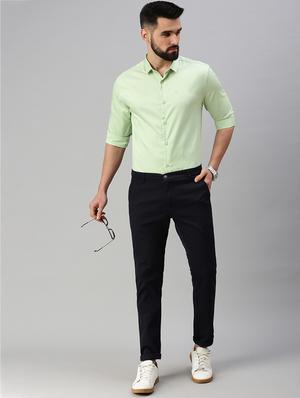 green solid casual shirt - 18537382 - Standard Image - 4
