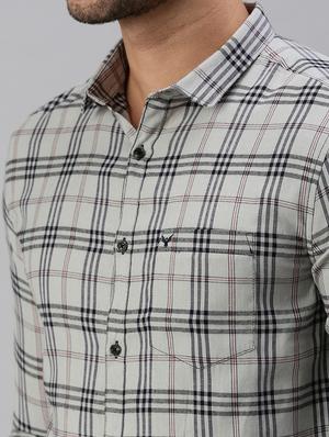 grey checkered casual shirt - 18537499 - Standard Image - 5