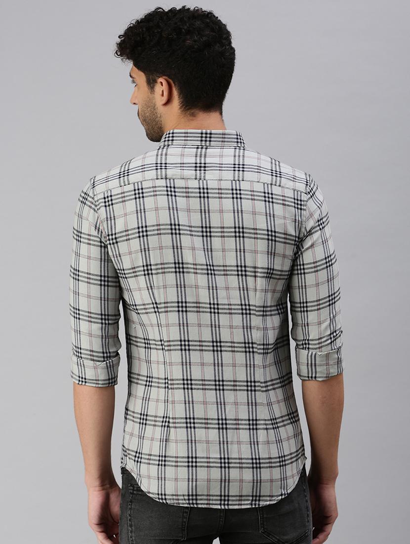 grey checkered casual shirt - 18537499 - Zoom Image - 3