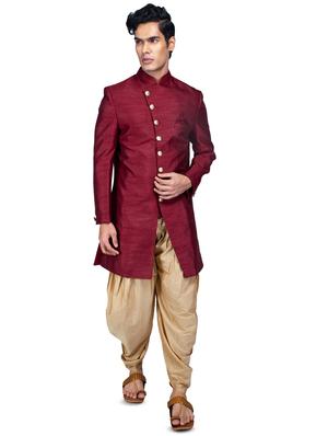 self designed silk blend ethnic wear sherwani set - 18537591 - Standard Image - 4