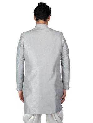 self designed silk blend sherwani ethnic wear set - 18537597 - Standard Image - 4