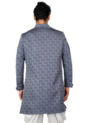 self designed silk blend sherwani ethnic wear set - 18537599 - Standard Image - 2