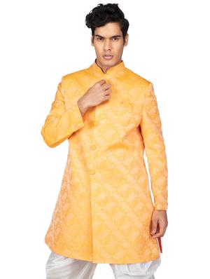 self designed silk blend sherwani ethnic wear set - 18537601 - Standard Image - 3