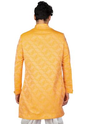 self designed silk blend sherwani ethnic wear set - 18537601 - Standard Image - 4