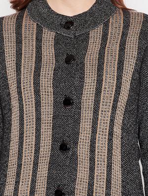 round neck striped long cardigan - 18539466 - Standard Image - 5