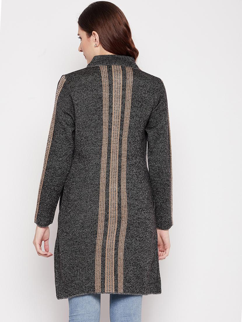 round neck striped long cardigan - 18539466 - Zoom Image - 3