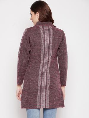 round neck striped long cardigan - 18539467 - Standard Image - 3