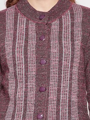 round neck striped long cardigan - 18539467 - Standard Image - 5