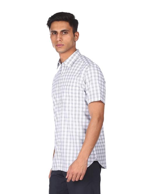 white checkered casual shirt - 18543685 - Standard Image - 1
