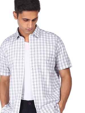 white checkered casual shirt - 18543685 - Standard Image - 2