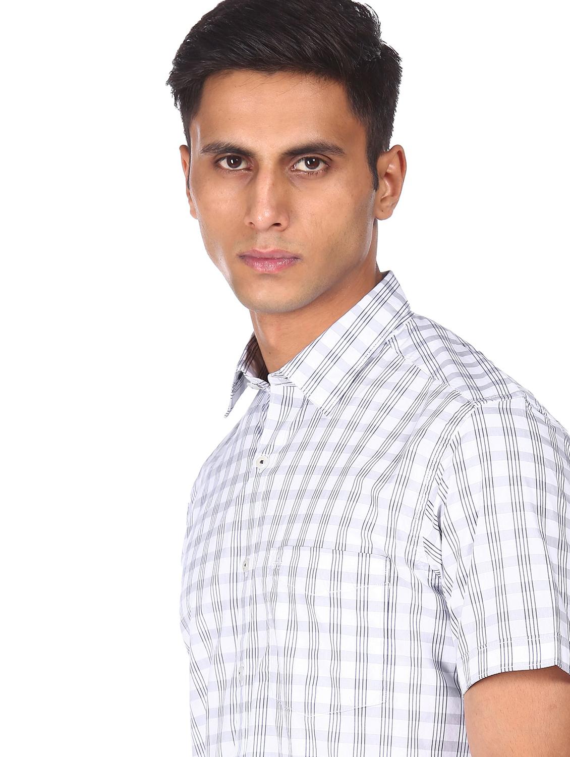 white checkered casual shirt - 18543685 - Zoom Image - 5