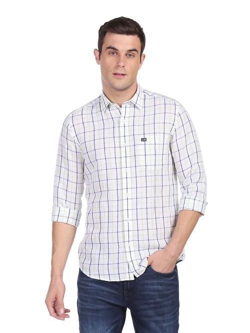 white checkered casual shirt - 18543833 - Standard Image - 1