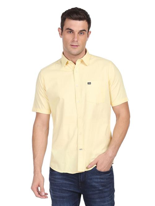 yellow solid casual shirt - 18543878 - Very Small Image - 1