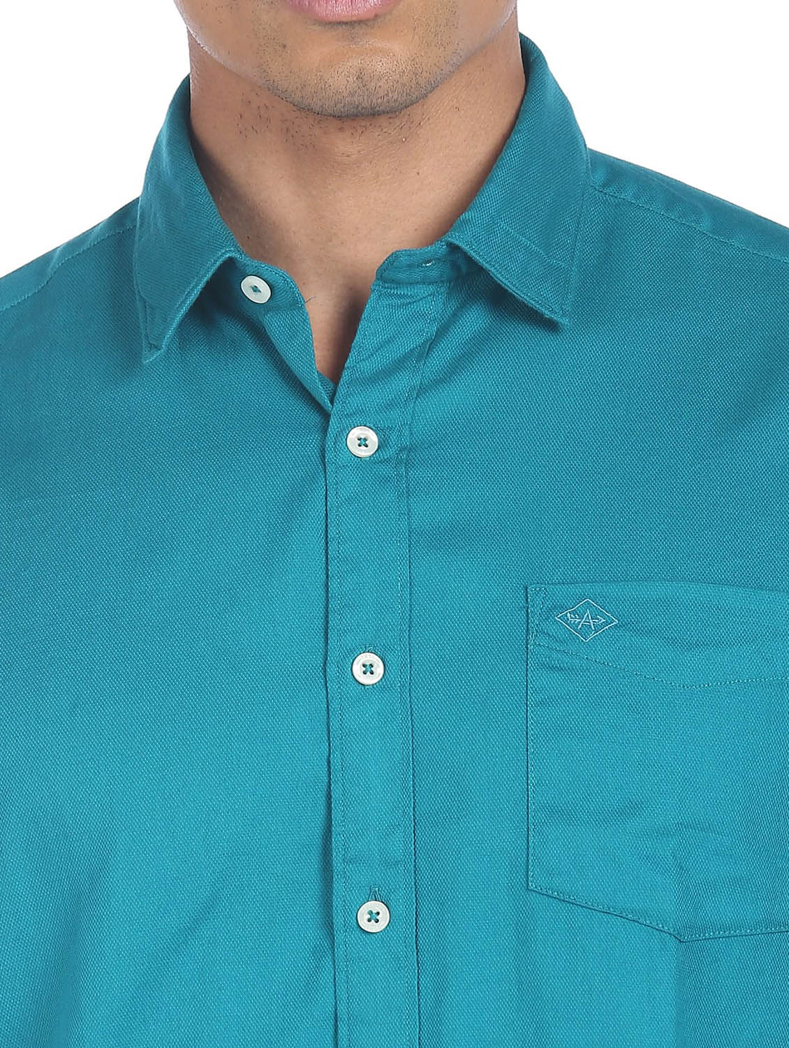 blue solid casual shirt - 18544110 - Zoom Image - 6