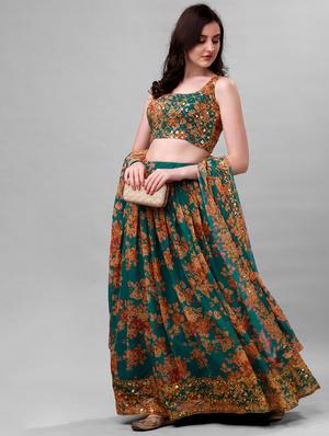floral printed lehenga choli with dupatta - 18547241 - Standard Image - 3