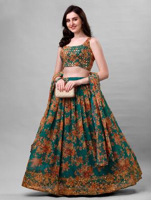 floral printed lehenga choli with dupatta - 18547241 - Standard Image - 4