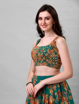 floral printed lehenga choli with dupatta - 18547241 - Standard Image - 5