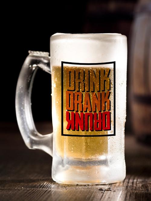 drink drank dunk taxt printed bear mug 450 ml - 18552450 - Standard Image - 1