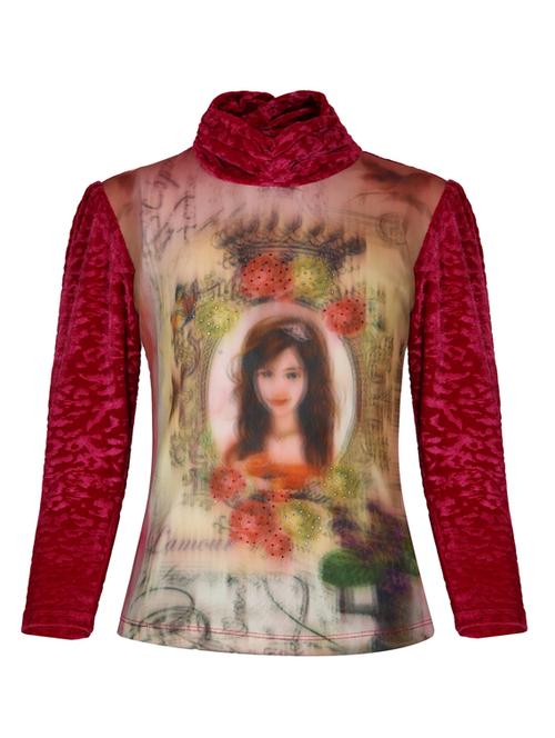 girls long sleeved printed regular tee - 18555766 - Very Small Image - 1