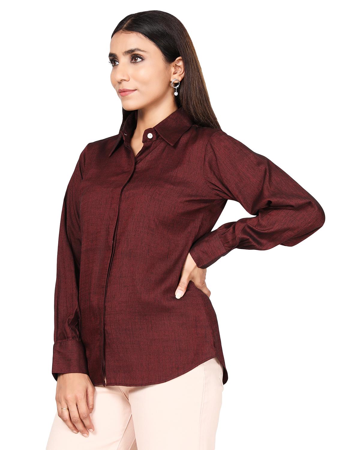 long sleeved solid shirt - 18560030 - Zoom Image - 2