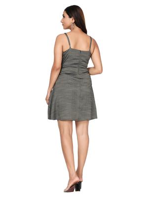cami neck self design a-line dress - 18560035 - Standard Image - 3