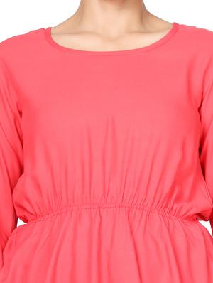 bell sleeved solid peplum top - 18560046 - Standard Image - 5