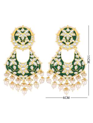 green brass chandballi earring - 18565552 - Standard Image - 4