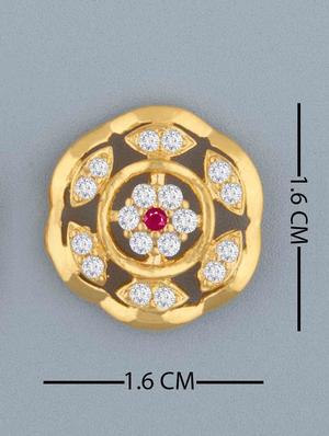 gold brass studs earring - 18565563 - Standard Image - 2
