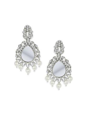 silver plated necklace earing set - 18566723 - Standard Image - 3