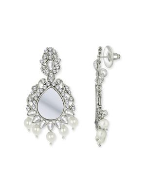 silver plated necklace earing set - 18566723 - Standard Image - 4