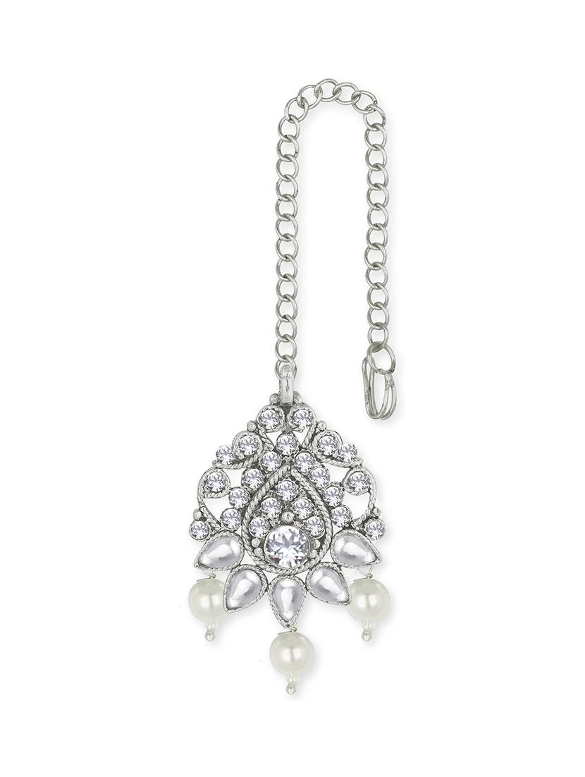 silver plated necklace earing set - 18566723 - Zoom Image - 5