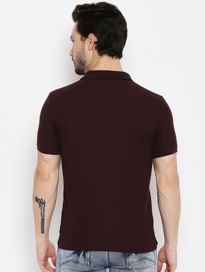 brown solid polo t-shirt - 18570294 - Standard Image - 3