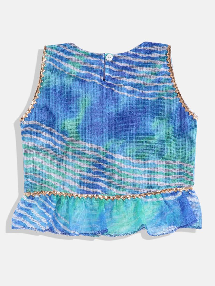 girls leheriya lehnga choli set with dupatta - 18570297 - Zoom Image - 3