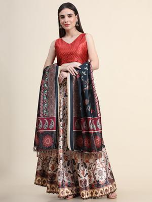 printed lehenga choli with dupatta - 18570600 - Standard Image - 2