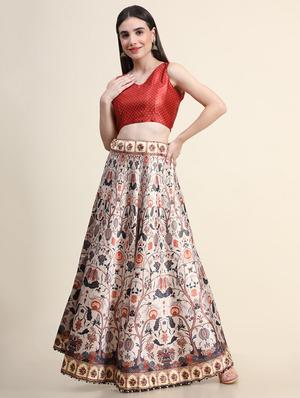 printed lehenga choli with dupatta - 18570600 - Standard Image - 4