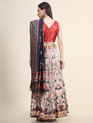 printed lehenga choli with dupatta - 18570600 - Standard Image - 5