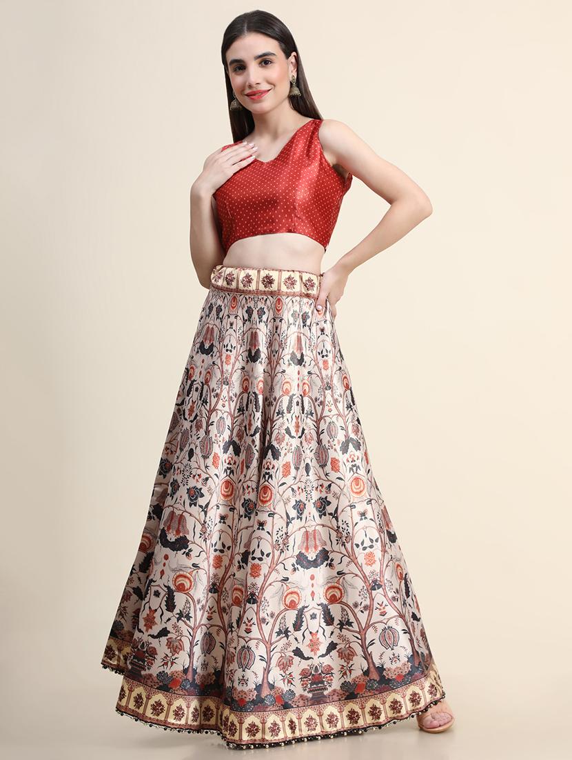 printed lehenga choli with dupatta - 18570600 - Zoom Image - 4