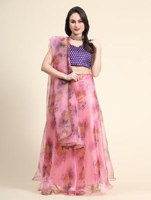 floral printed lehenga choli with dupatta - 18570722 - Standard Image - 3